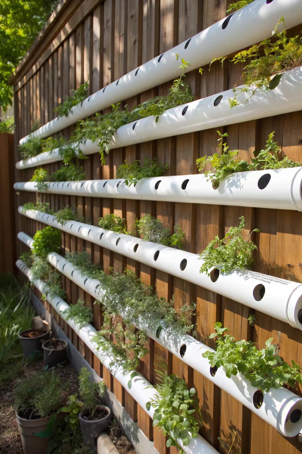 Elevate your garden game with this stunning vertical PVC pipe garden—where craftsmanship meets nature.