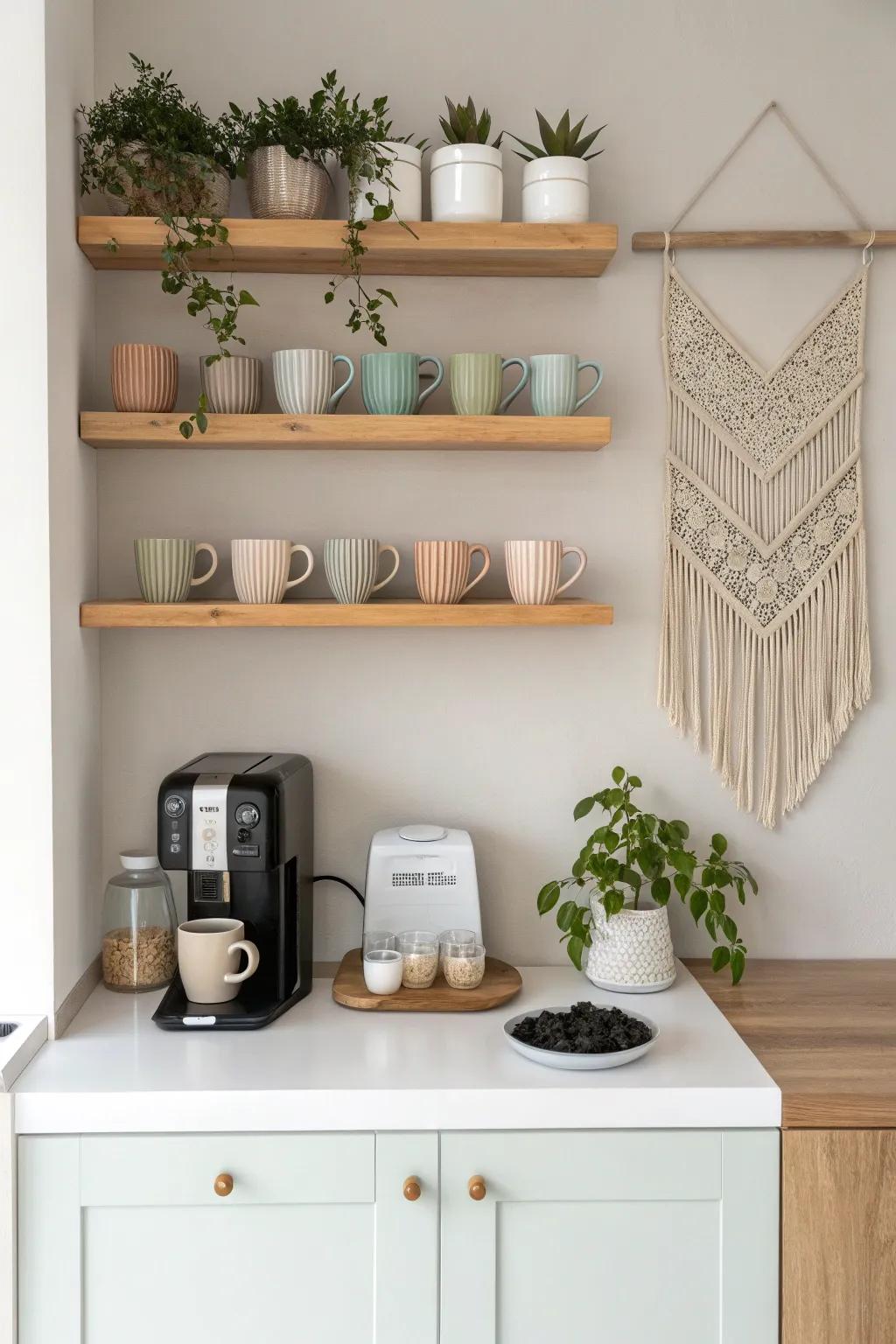 Transform your space into a cozy coffee nook and start your day with style and simplicity.