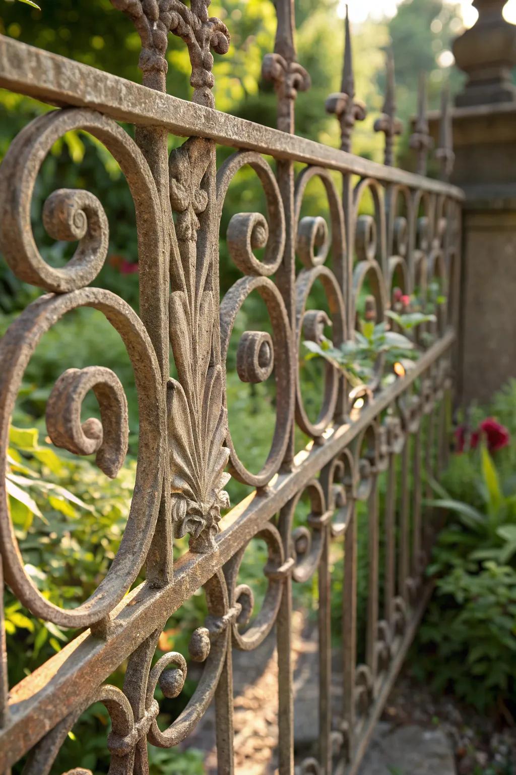 Elevate your garden with the timeless charm of ornamental ironwork.
