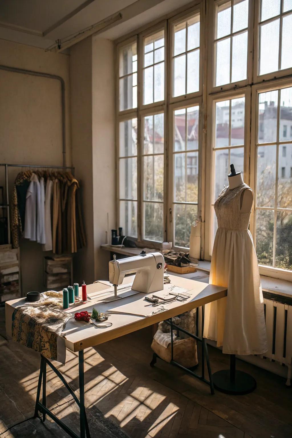 Natural light enhances both the functionality and ambiance of your sewing room.