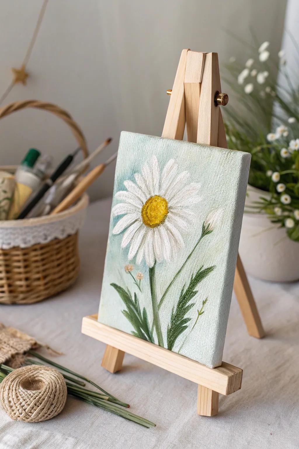 Seize the essence of simplicity through a daisy portrayal, bestowing a hint of sunlit happiness upon your area.