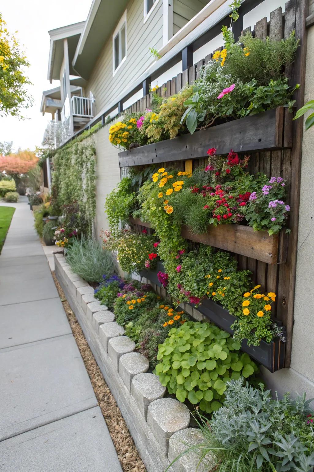 Make the most of your space with a lively vertical garden.