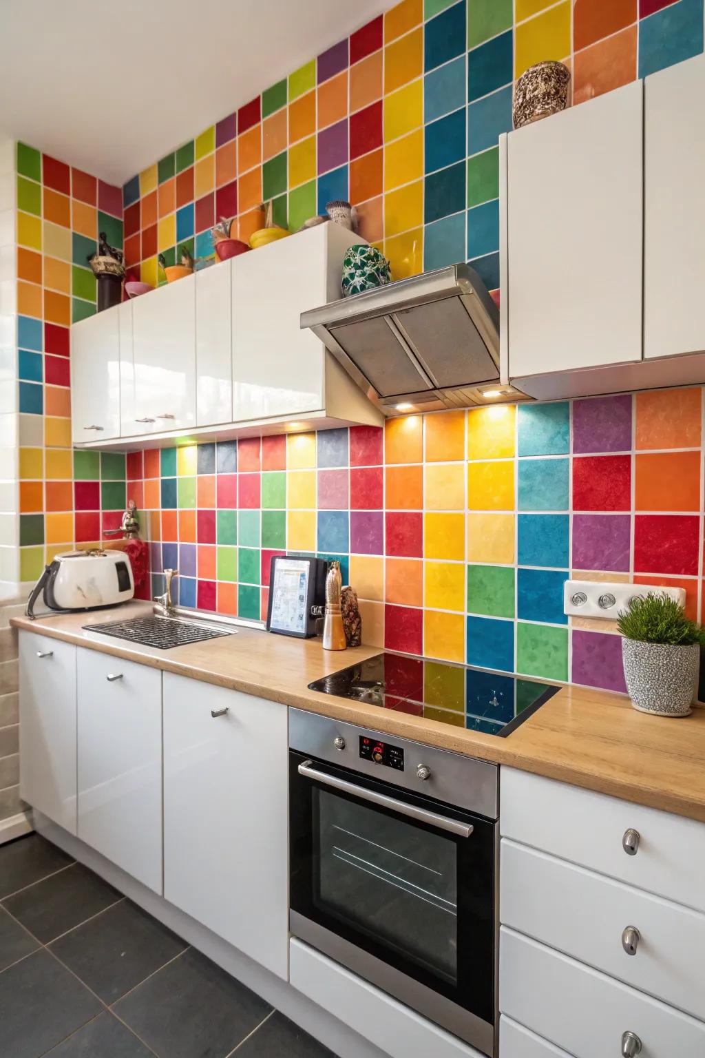 Light up your kitchen with an explosion of color utilizing vibrant accents.