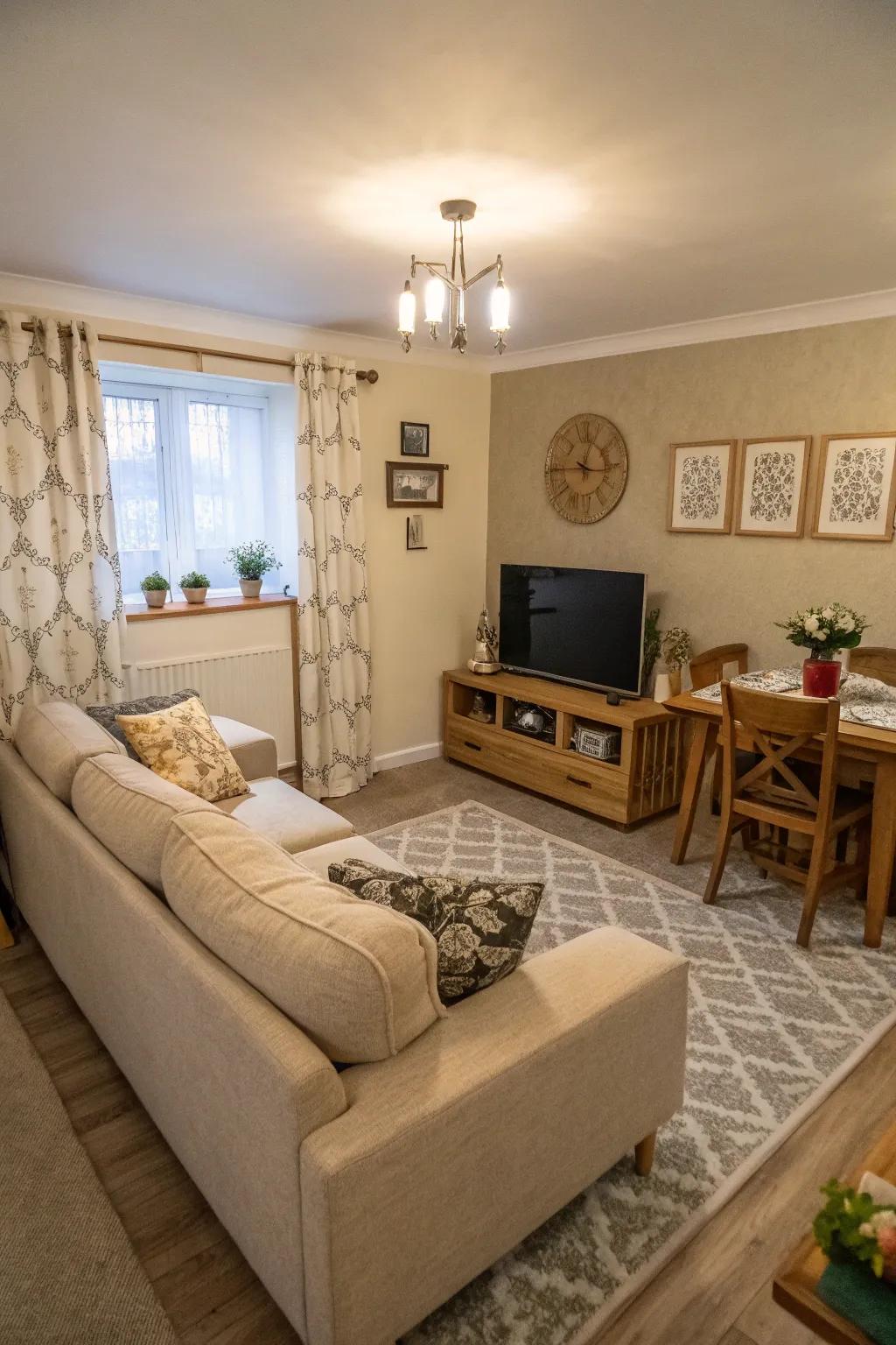 A sectional can smartly delineate between your living and dining areas.