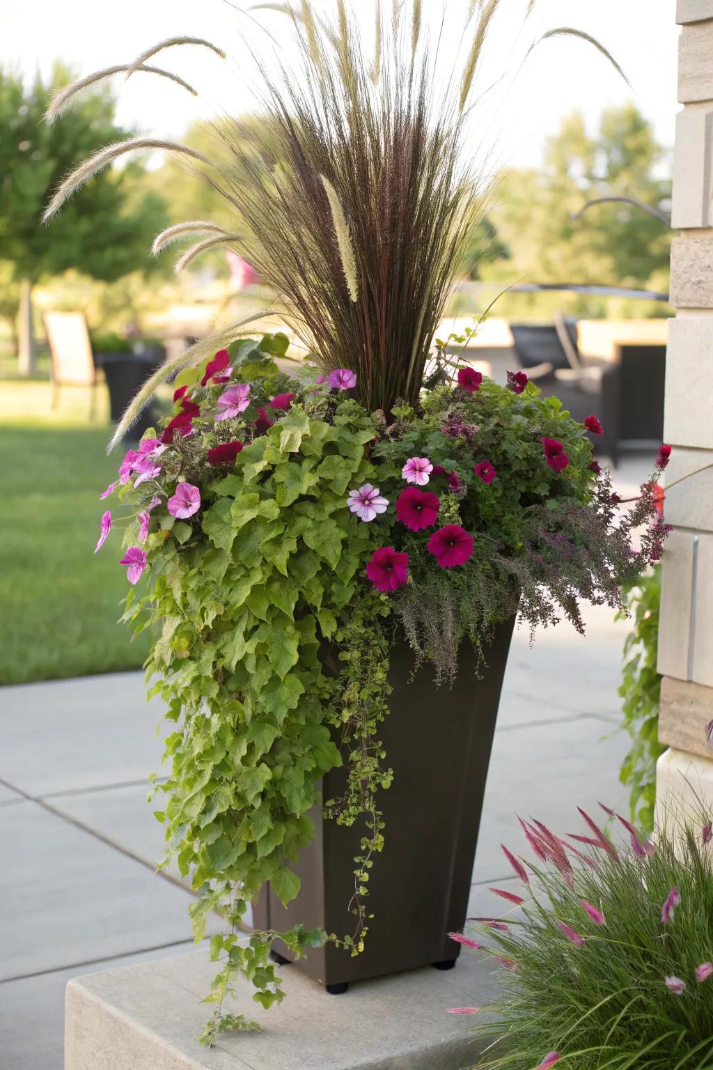 The 'Standout, Complement, Cascade' concept converts any planter into an attention-grabbing display.