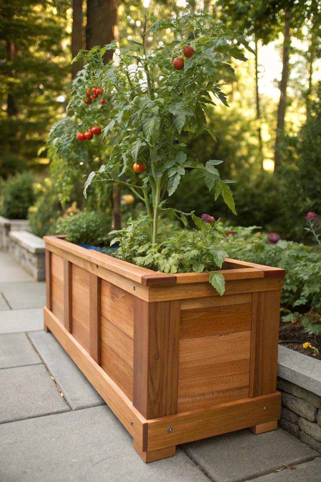 Embrace the beauty of simplicity with a classic cedar raised planter box, the perfect home for your garden's bounty.