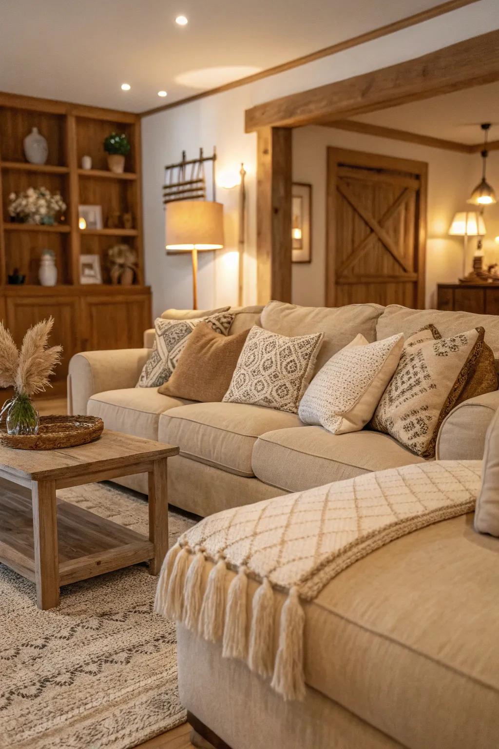 Ivory tones offer the perfect setting for an inviting, warm living space.