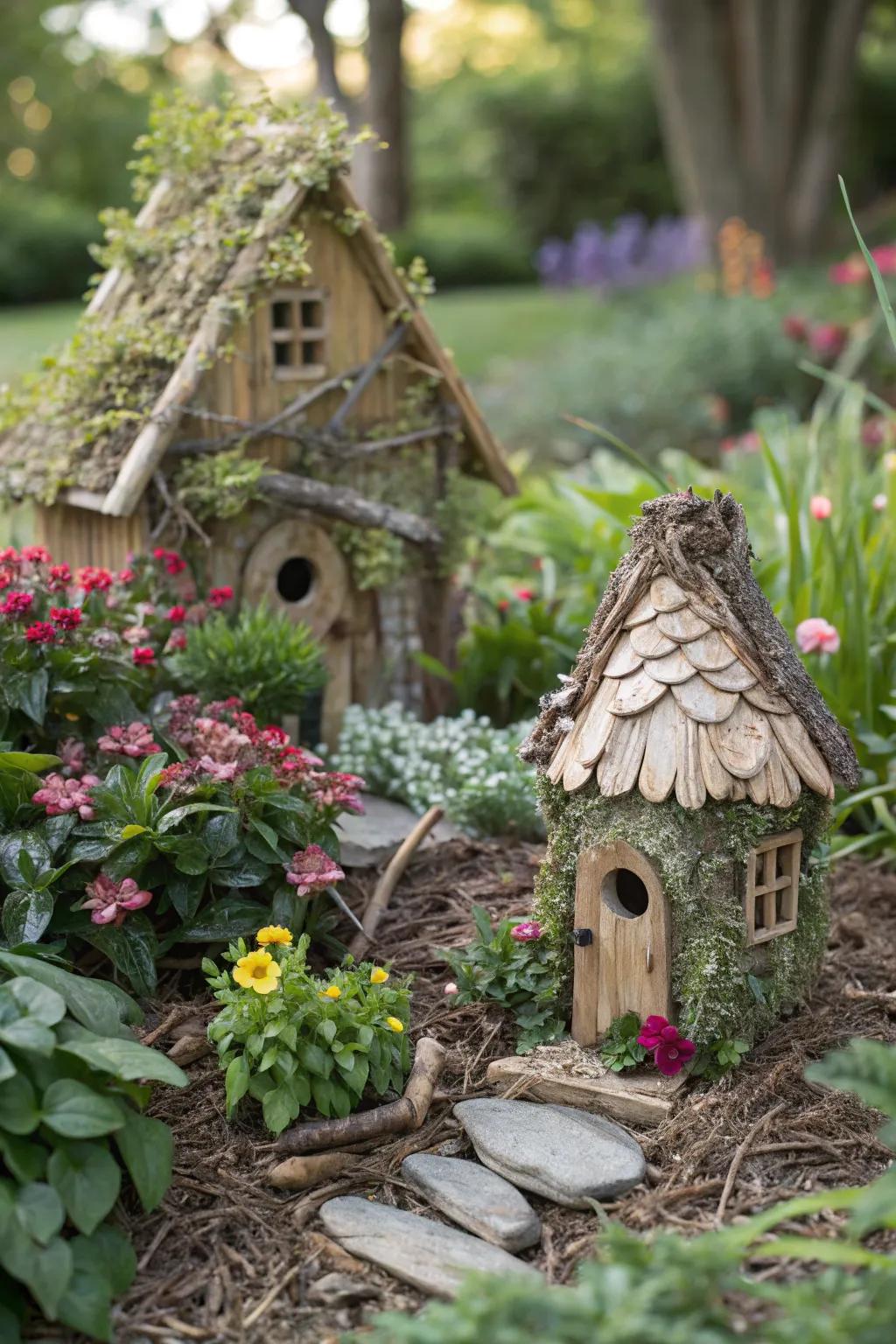 Dainty pixie homes infuse any garden nook with a sprinkle of magic.