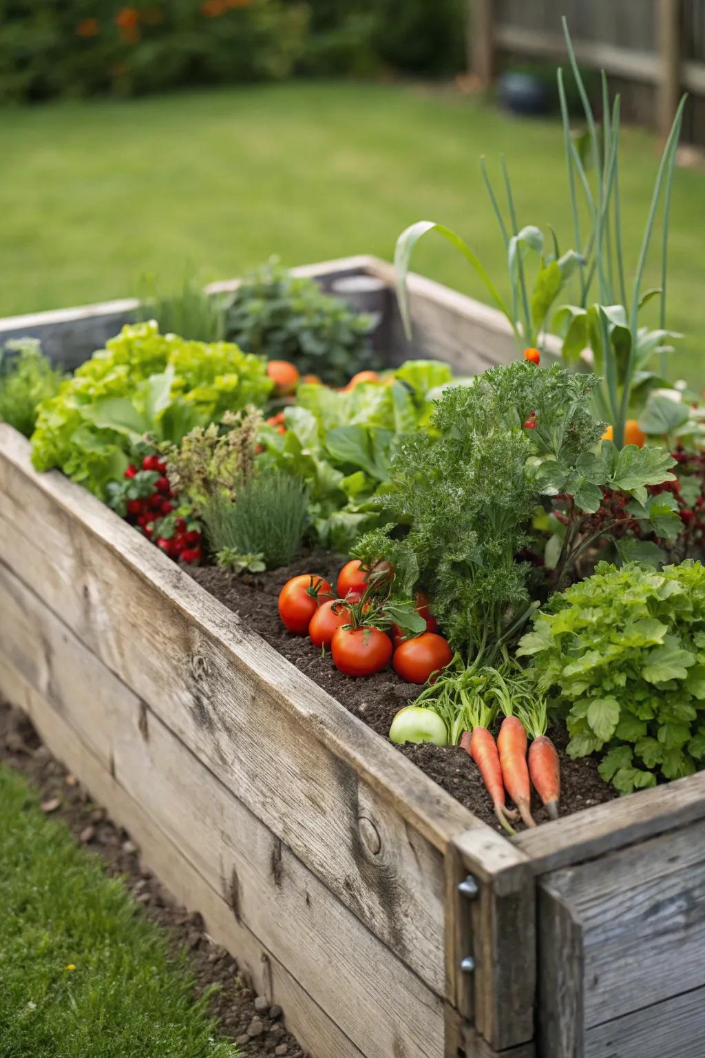 A simple, yet highly practical rectangular raised garden bed design.