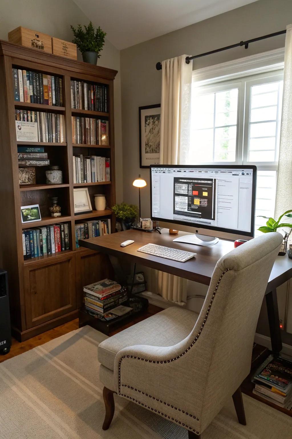 Enhance productivity with dual monitors in your workspace.