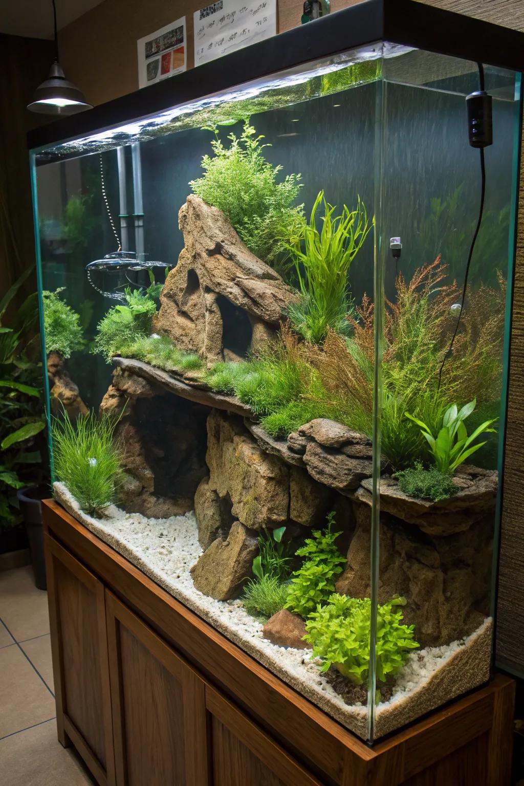 A multi-level design adds depth and intrigue.