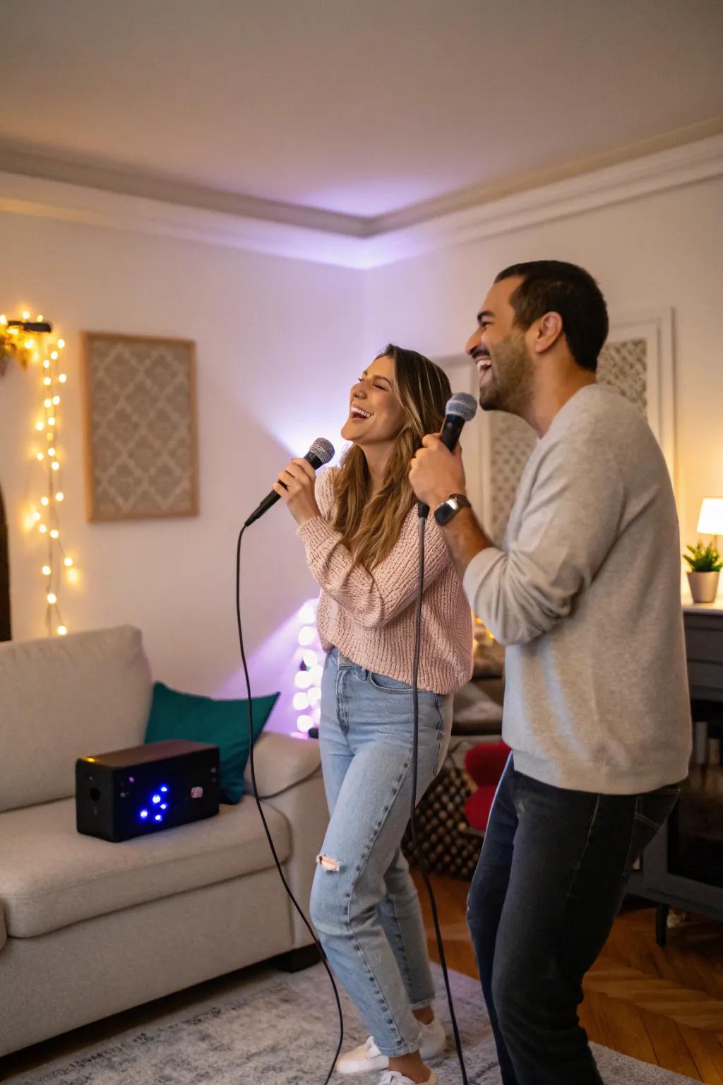 Belt out your favorite songs with a karaoke night at home.