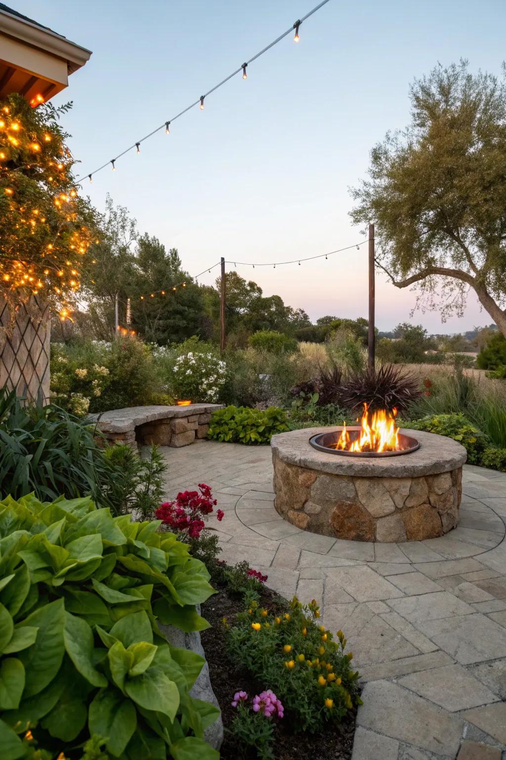 Garden integration elevates the splendor and protection of your bonfire vicinity.