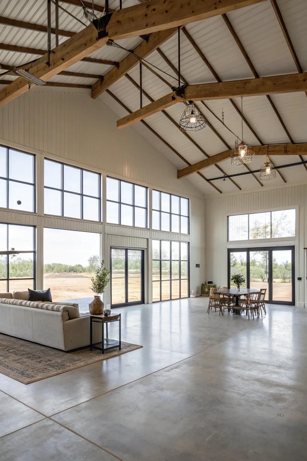 Flat ceilings provide a clean and versatile design option.