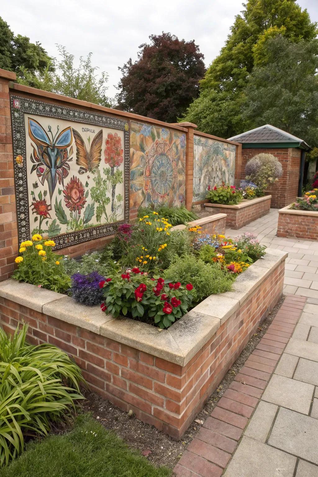 Turn your garden into an art gallery with mosaic brick designs.