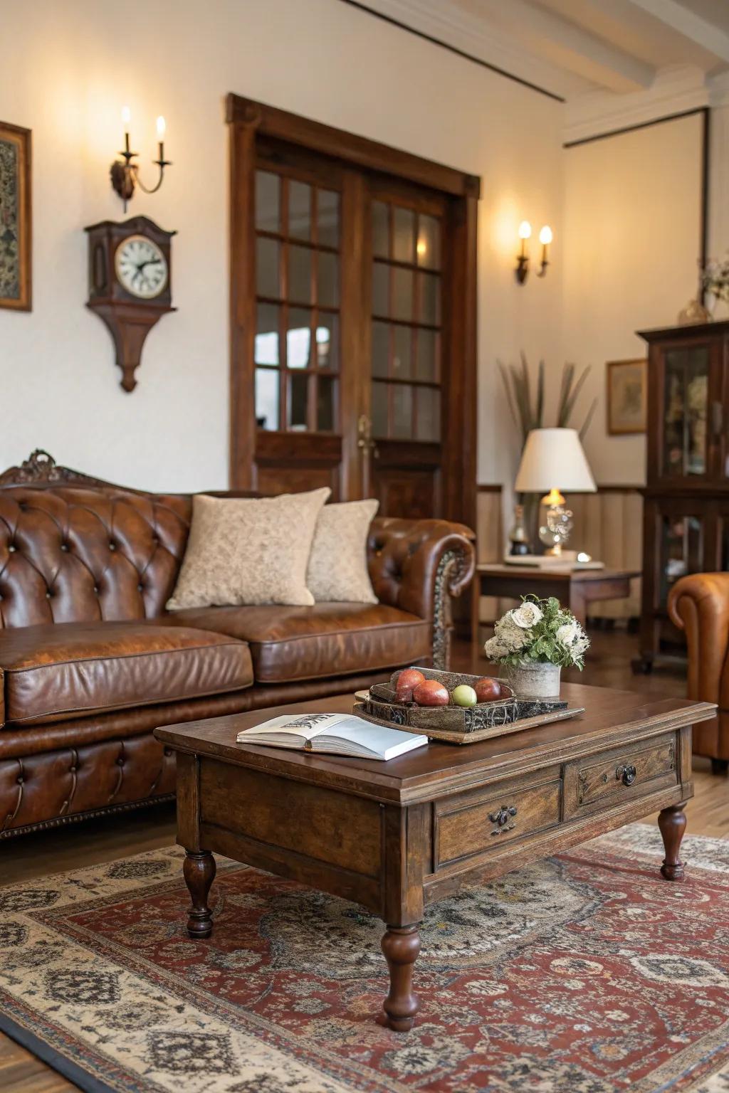 Old-world pieces tell a story and add unique charm.