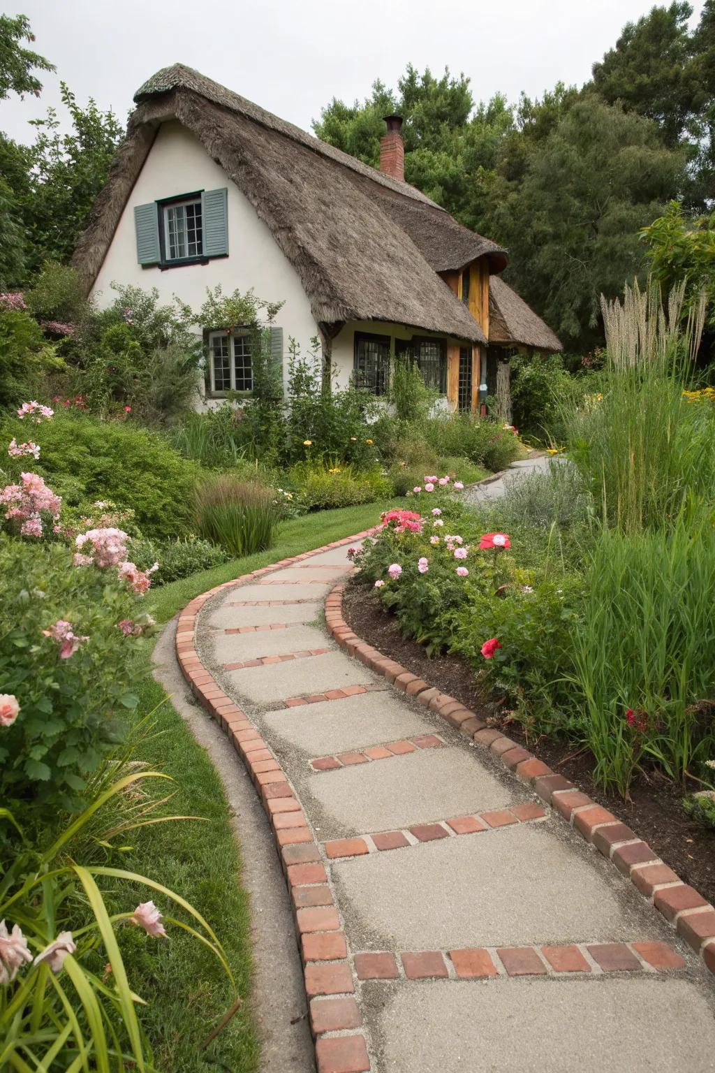 Decorative borders enhance the look of any walkway.