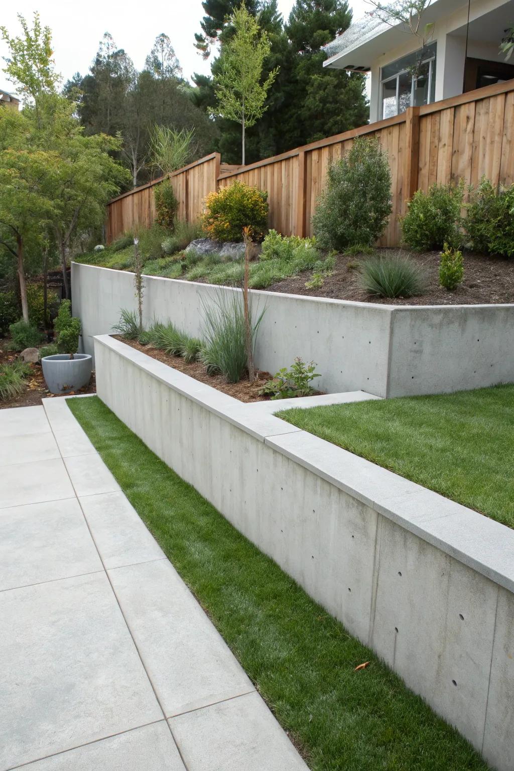 Poured concrete provides a seamless, contemporary treatment.