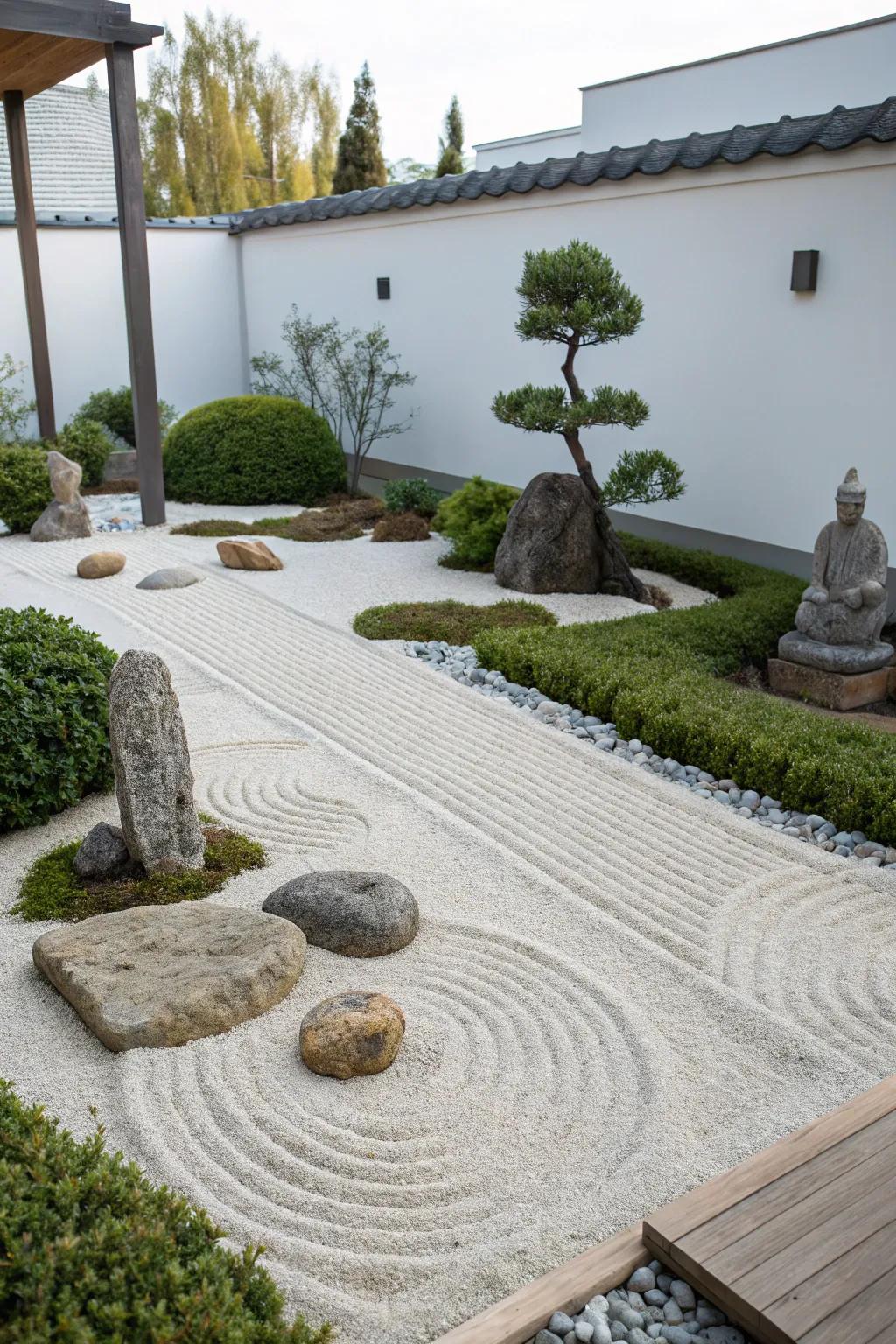 Zen gardens are perfect for contemplation and leisure.