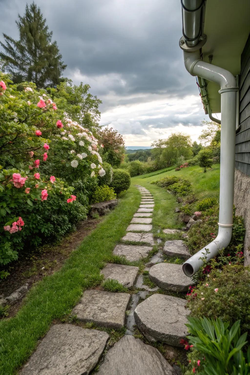 Paving stones construct attractive pathways as they manage water movement.
