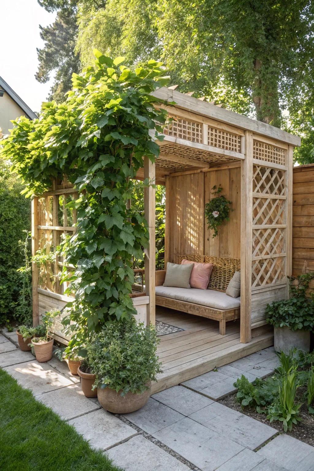 Discover the enchantment of a secret garden catio, where simplicity meets mystery and your feline friends find endless adventure.