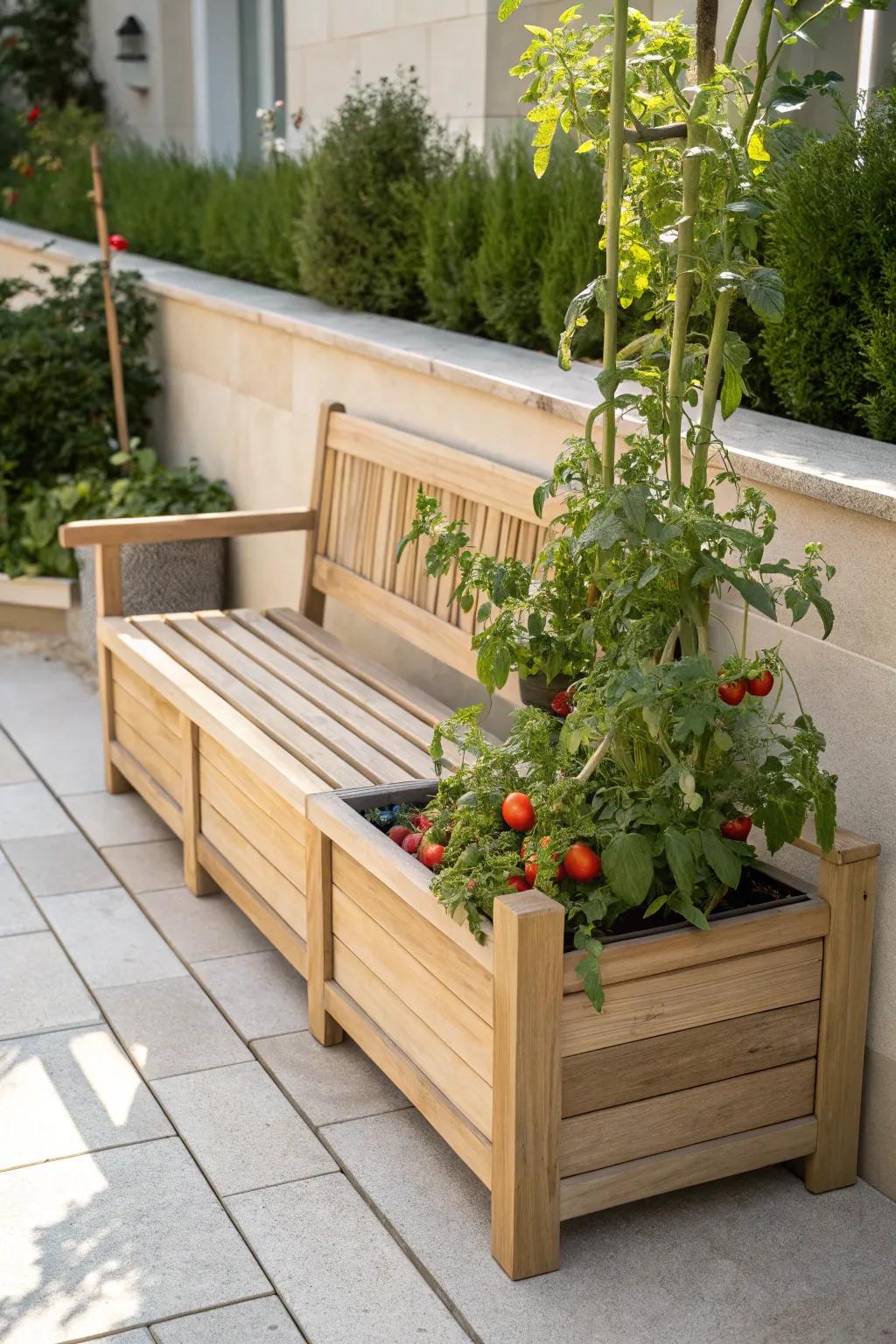 Transform your garden with this chic convertible bench planter, where seating meets stunning greenery.