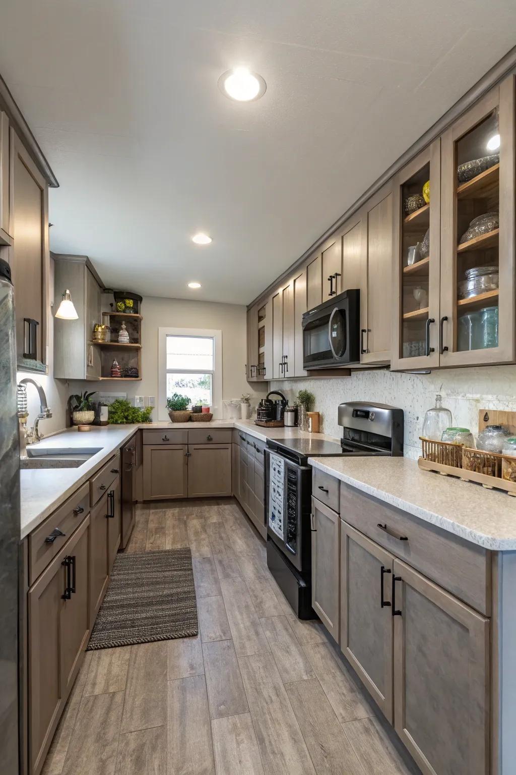 Fresh cupboards can augment storage and refine functionality.