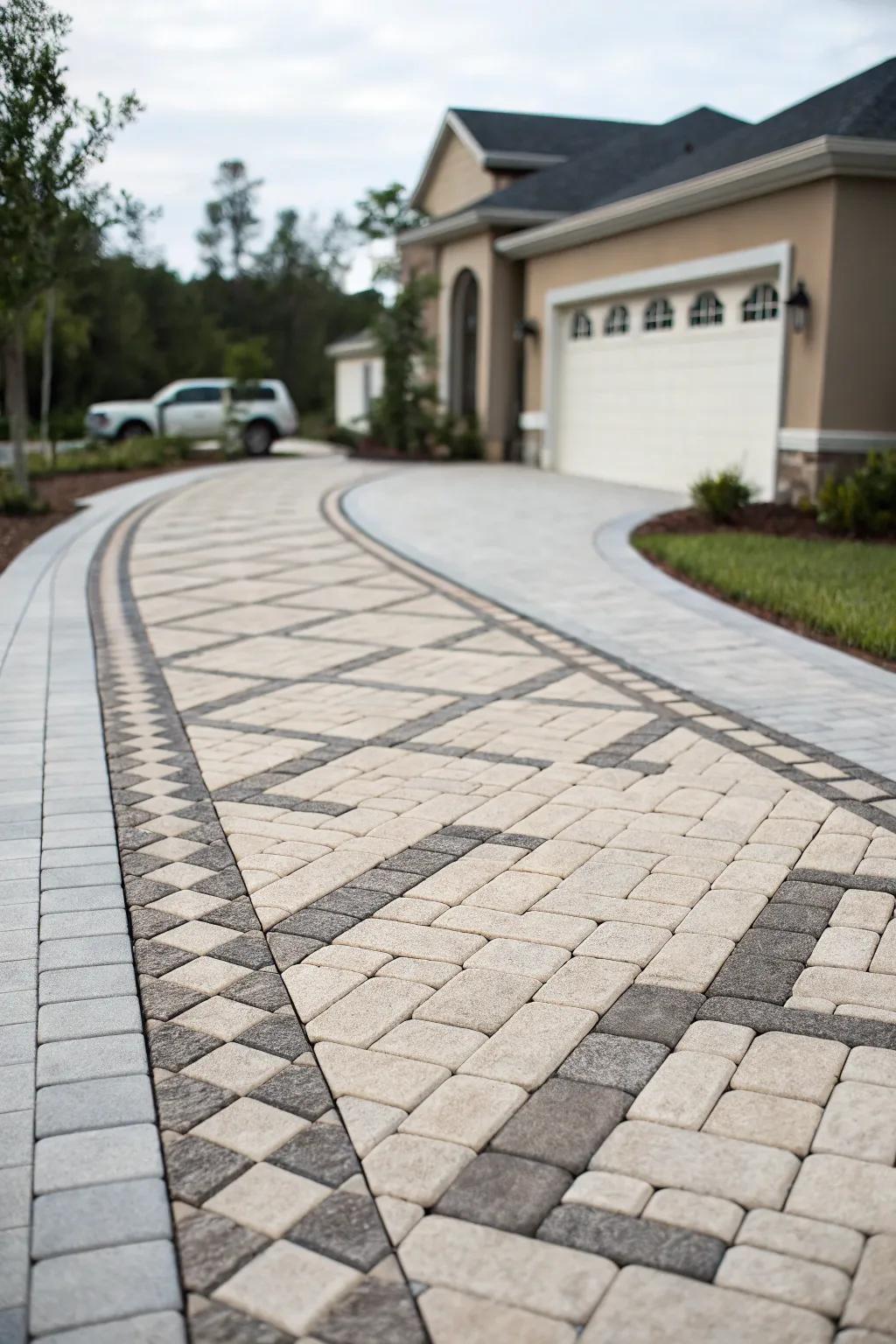 Symmetrical designs bring harmony to driveway aprons.