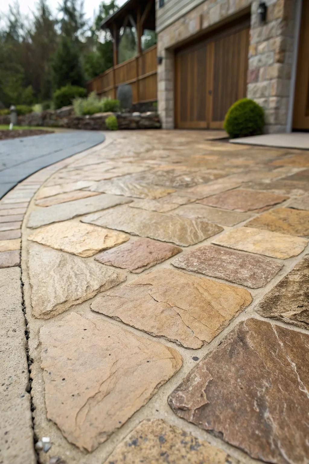 Inherent stone driveways emanate refinement and grace.