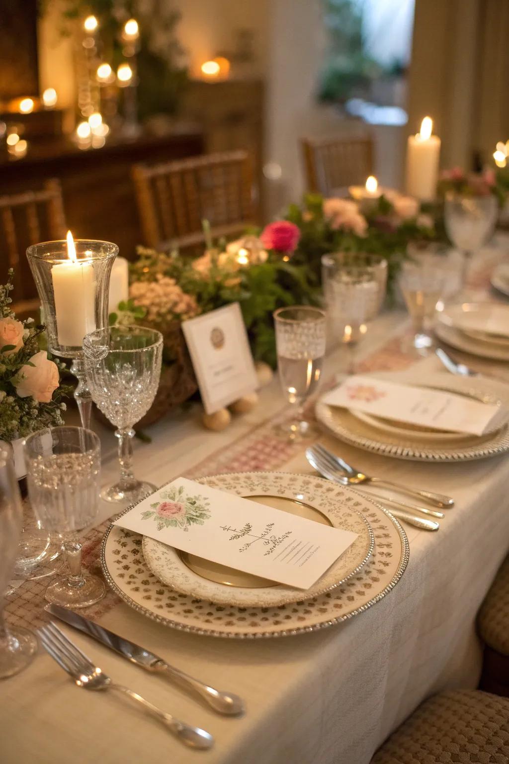 Individualized seating arrangements that infuse a considerate and intimate sensation to the brunch.