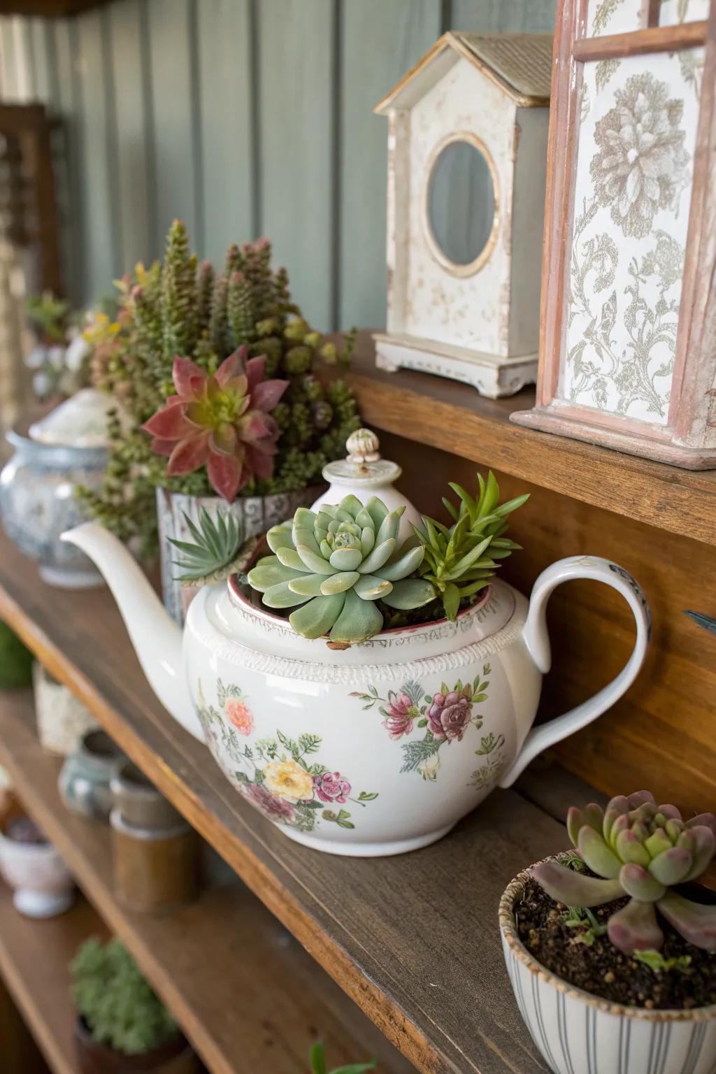 Upcycle household items into unique faux plant pots.
