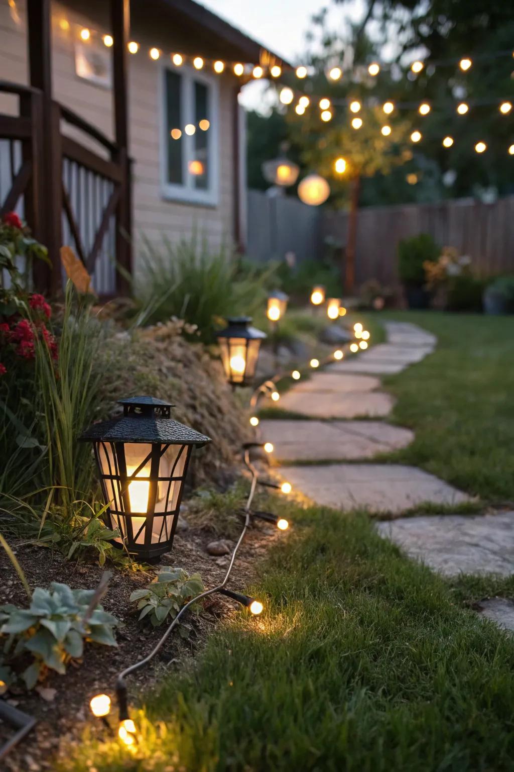 Illuminate your yard with cozy outdoor lighting.