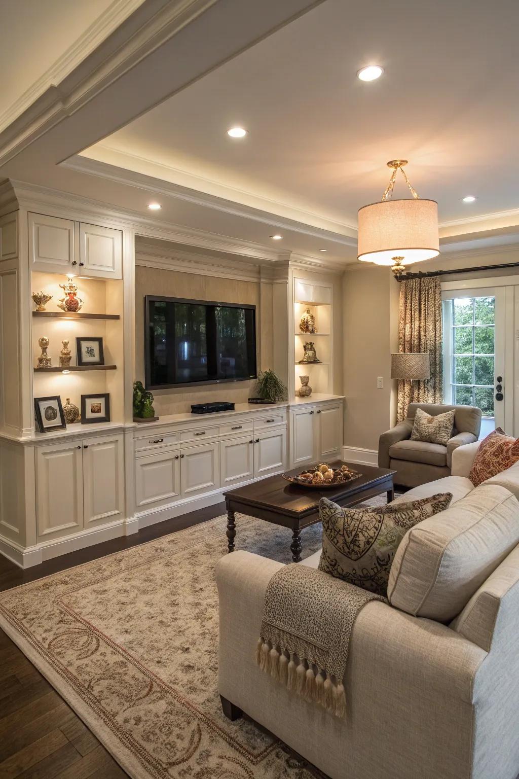 A discreet TV alternative provides surprise and sophistication in the family space.