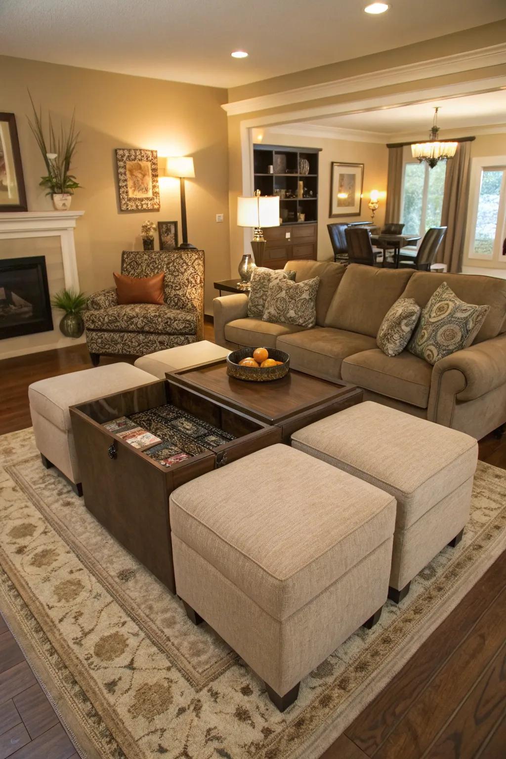 Furniture that serves multiple purposes.