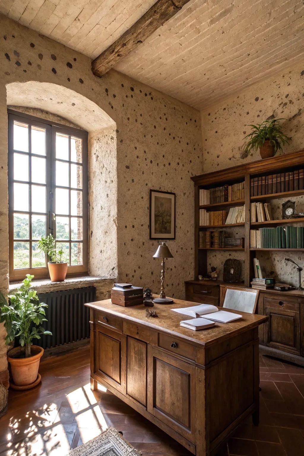 Earthy textures deliver a grounded and elegant feel.