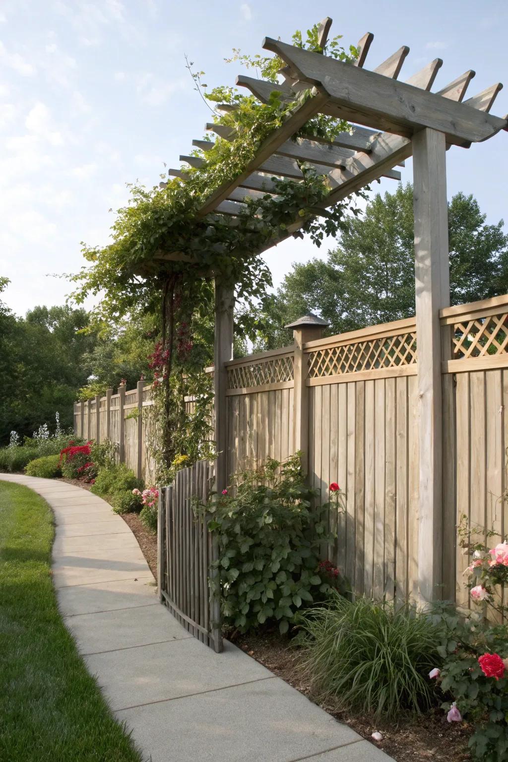 Pergola ornaments proffer shade and a hint of architecture.