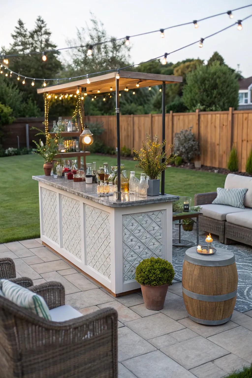 An outdoor bar that transforms your patio into an entertainment oasis.