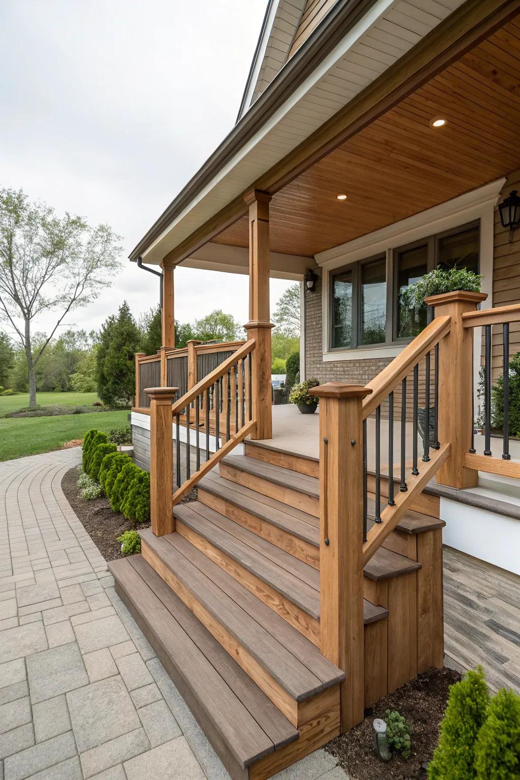 Railing and steps add safety and style.