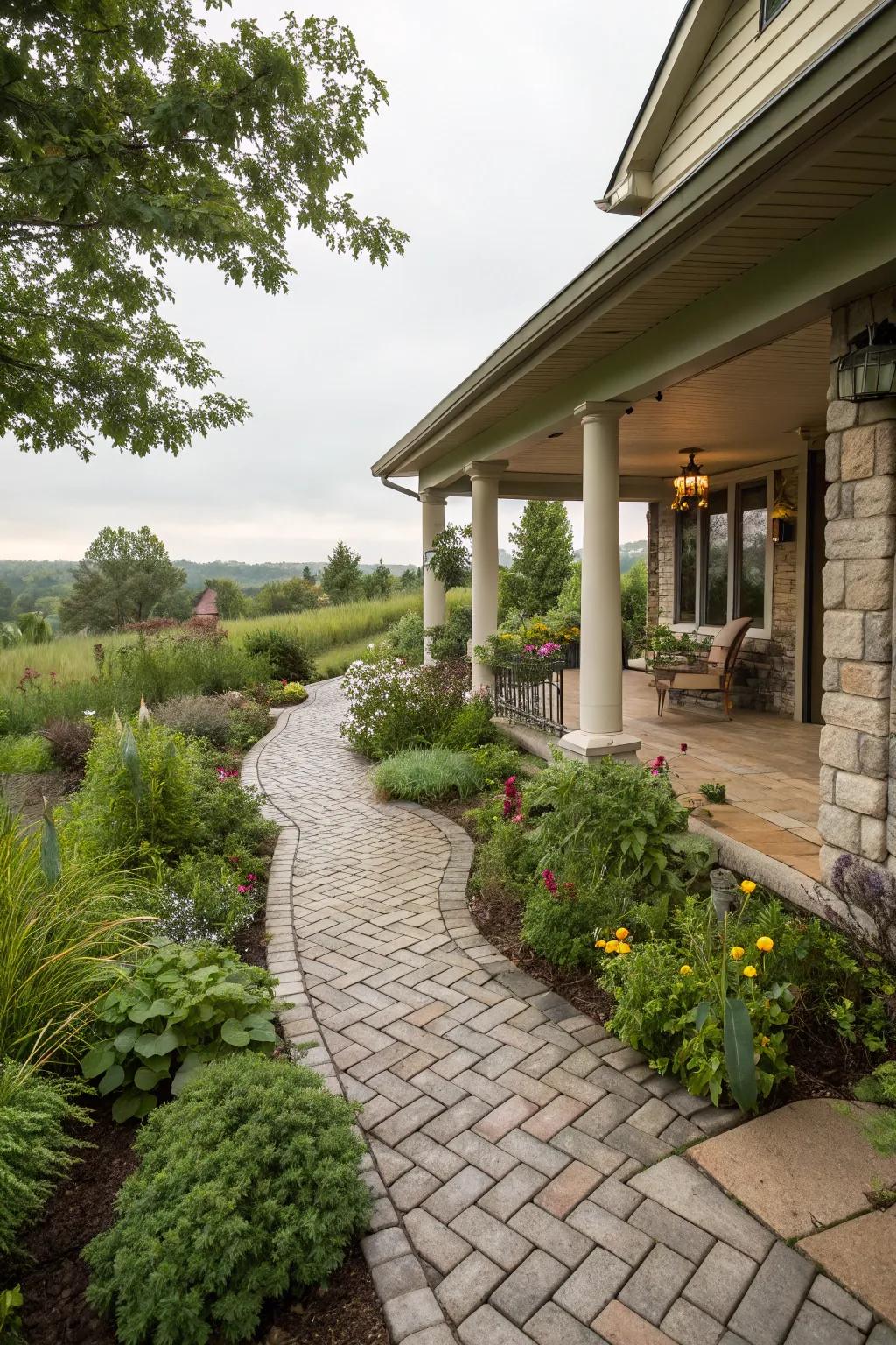 Pervious pavers unite style with sustainability.