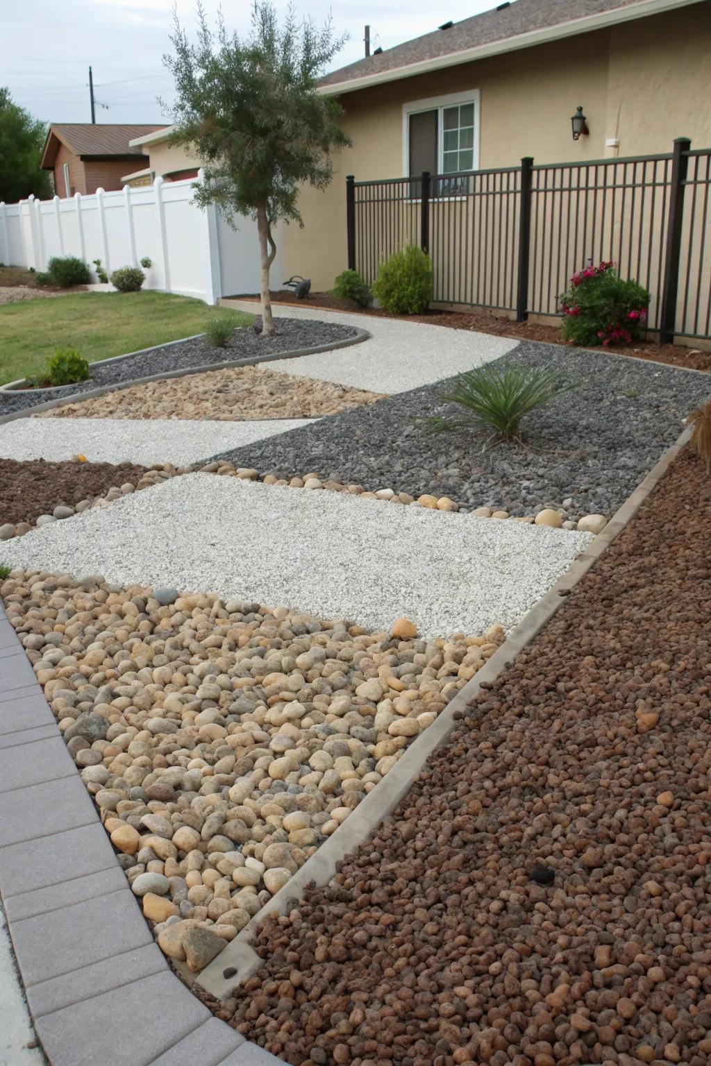 Varied gravel sizes enhance the texture and depth of your landscape.