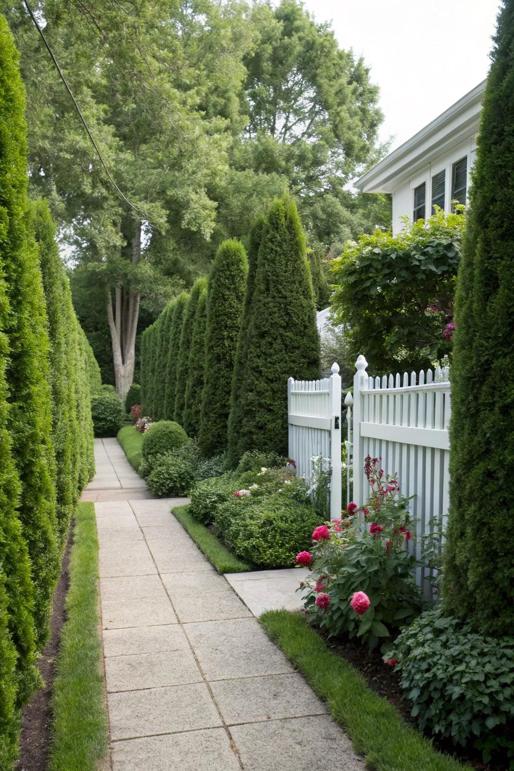 Seclusion hedges cultivate a secluded and cozy atmosphere.