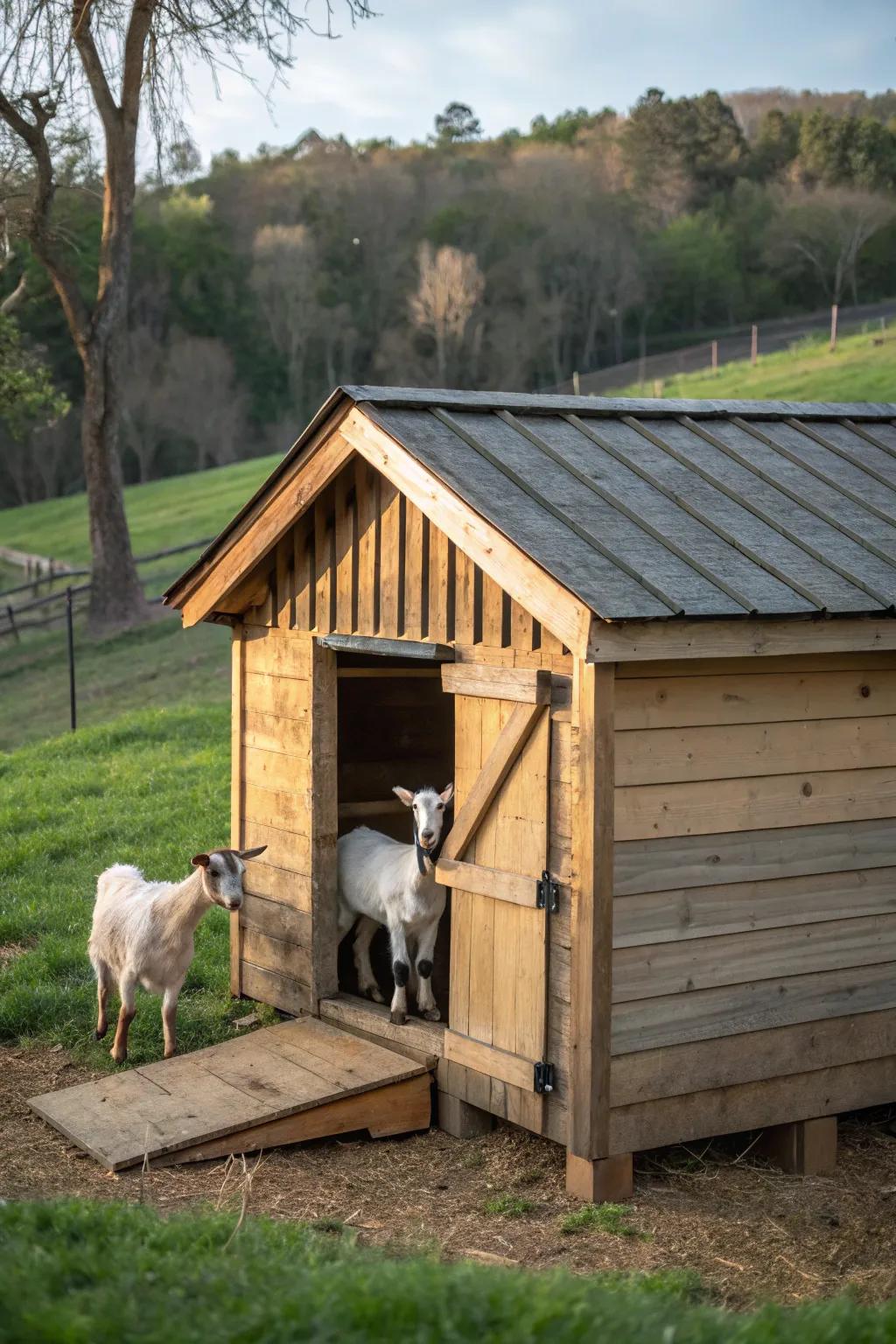 A movable goat barn delivering flexibility and ease.