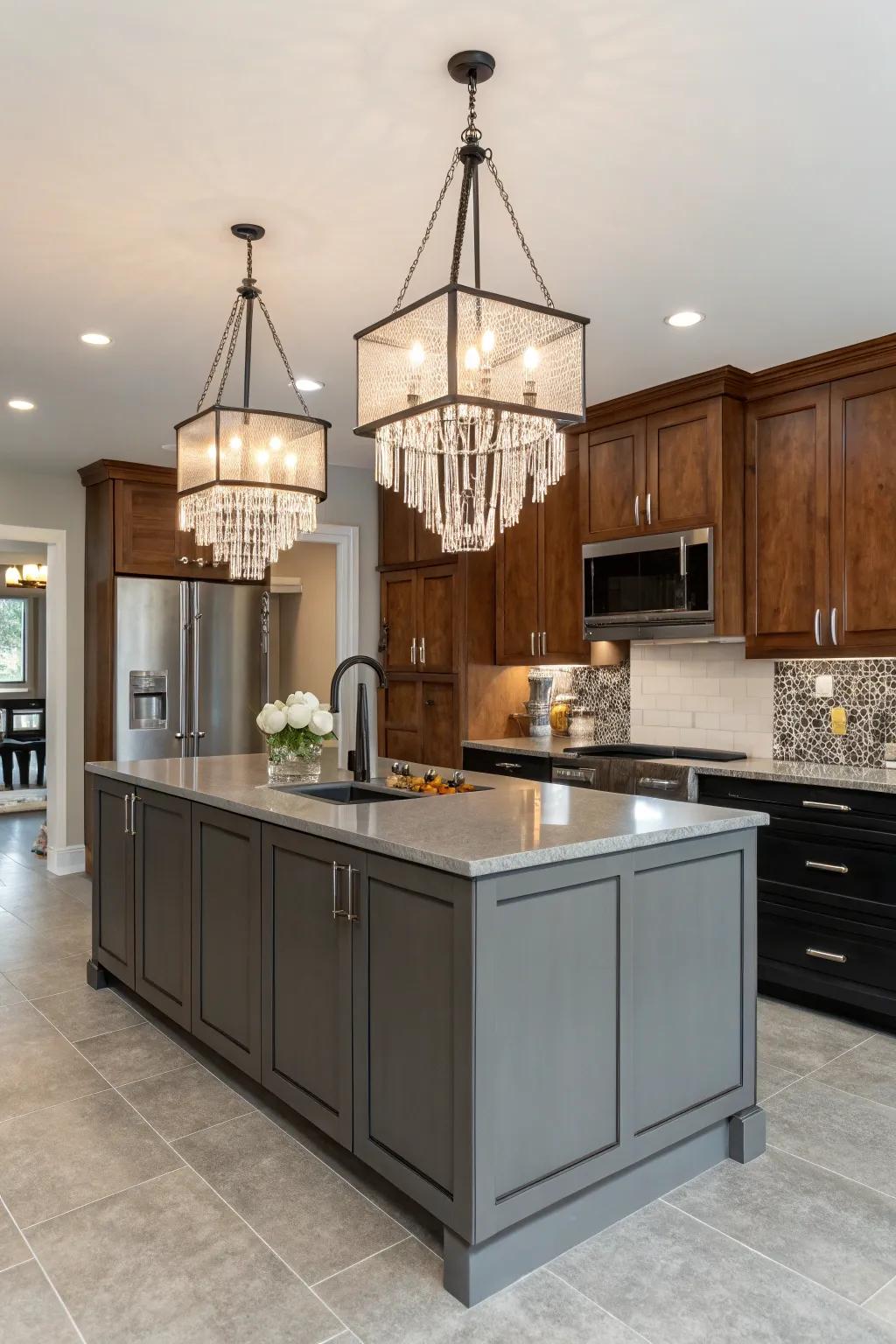 Statement illumination appends beauty and focus.