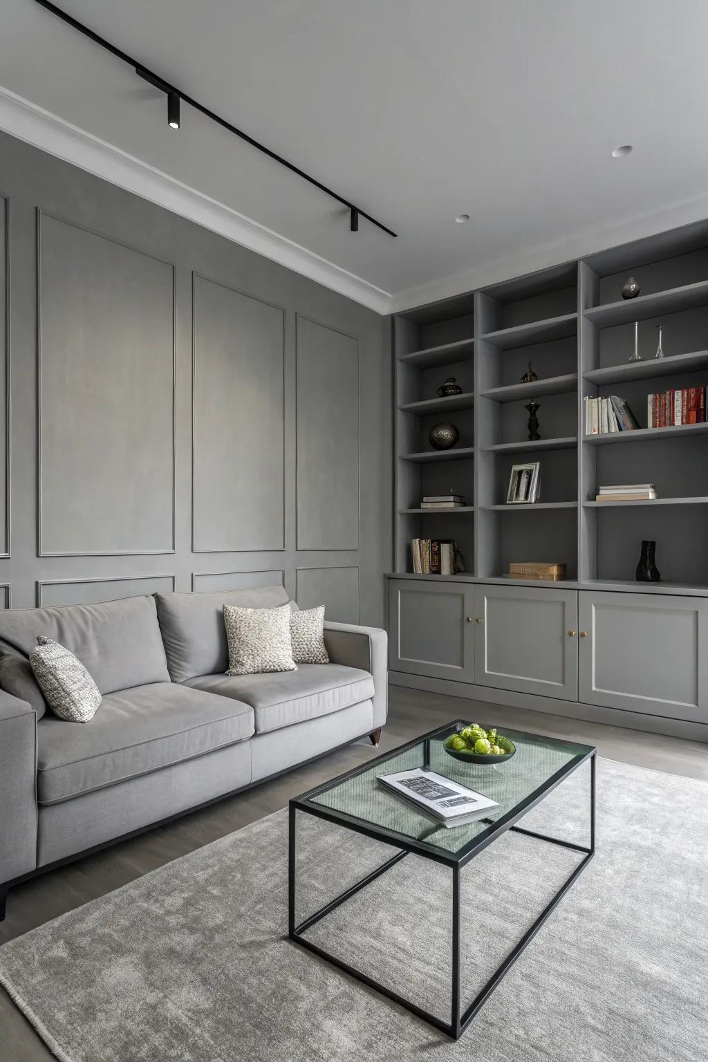 A serene understated aesthetic accomplished with grey shades.