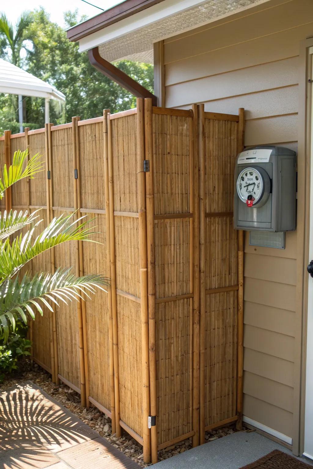 Transform your backyard with the exotic allure of bamboo panels.