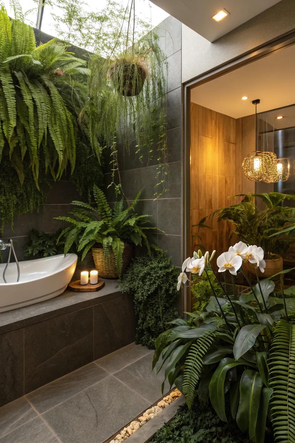 Humidity-loving plants transform your bathroom into a spa-like oasis.