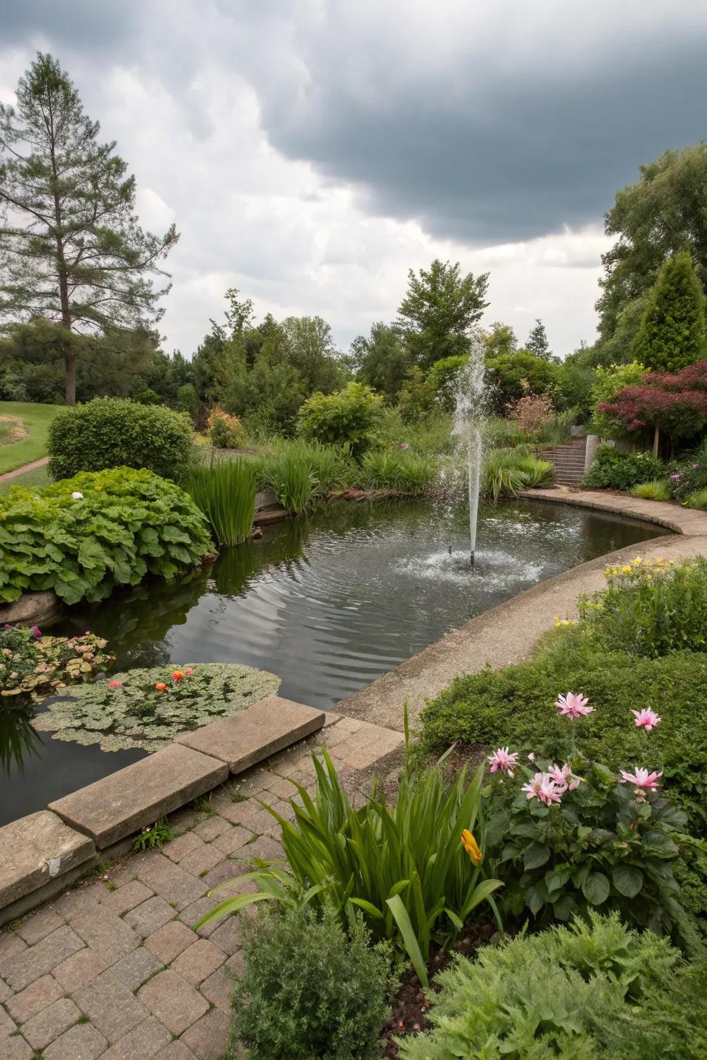 A water feature injects tranquility into your backyard.