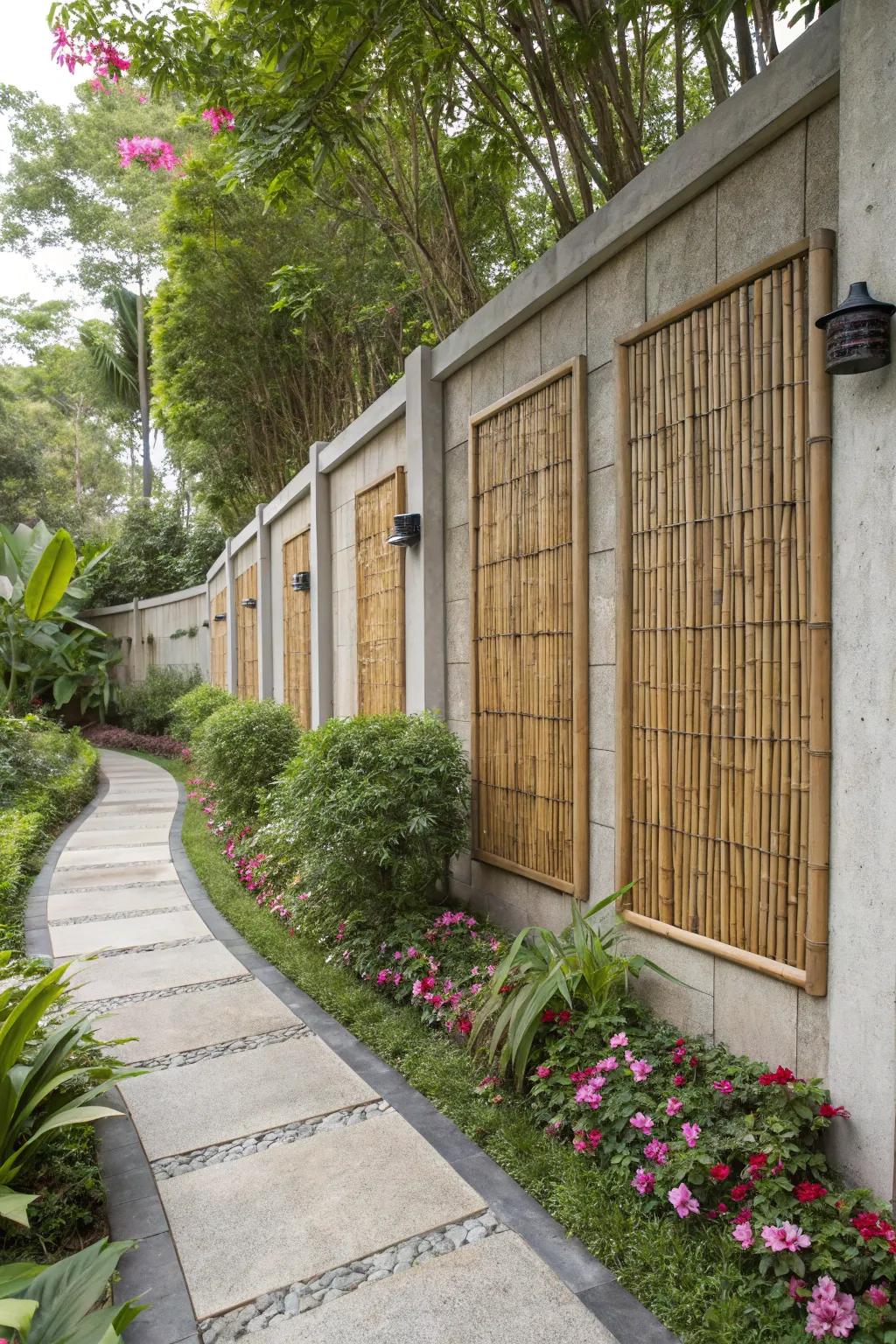 Bamboo panels bring an exotic touch to your wall.