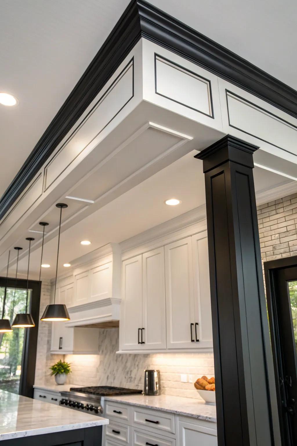 Soffit with contrasting trim that adds a modern look.