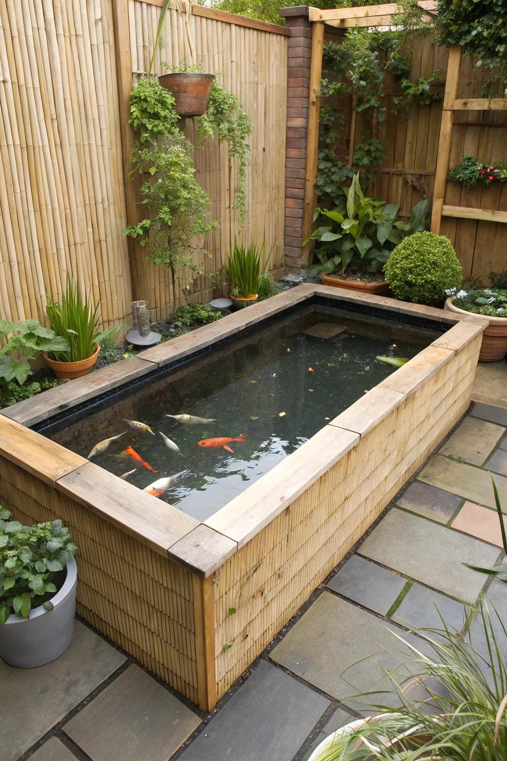 Elevated ponds offer a sophisticated accent to outdoor spaces.